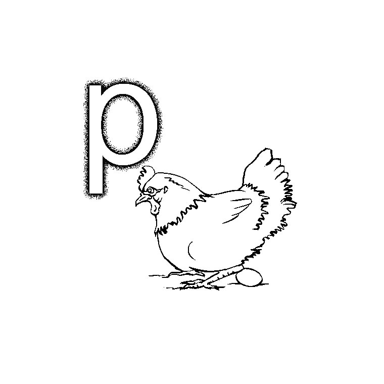 Coloriage Lettre P - Alphabet à imprimer