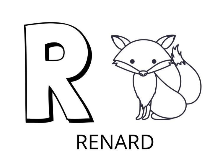 Coloriage Lettre R Comme Renard - Alphabet des animaux à imprimer