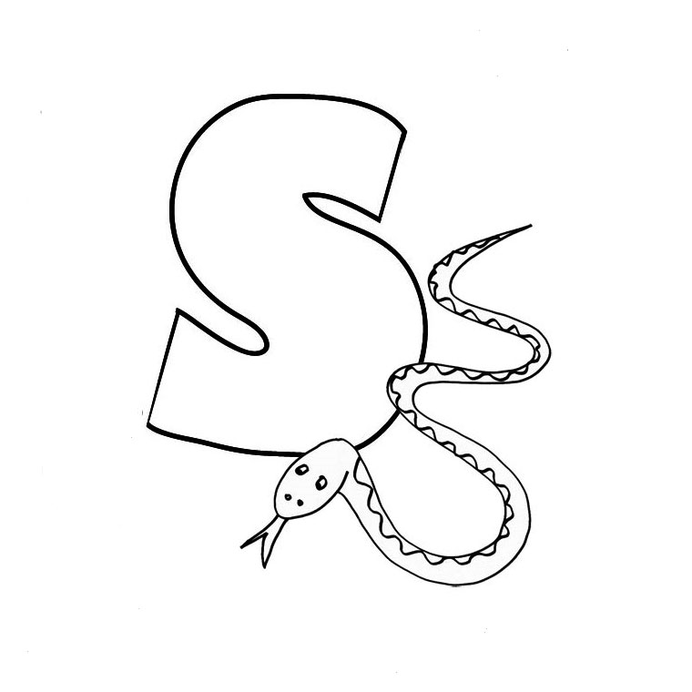 Coloriage Lettre S - Alphabet à imprimer