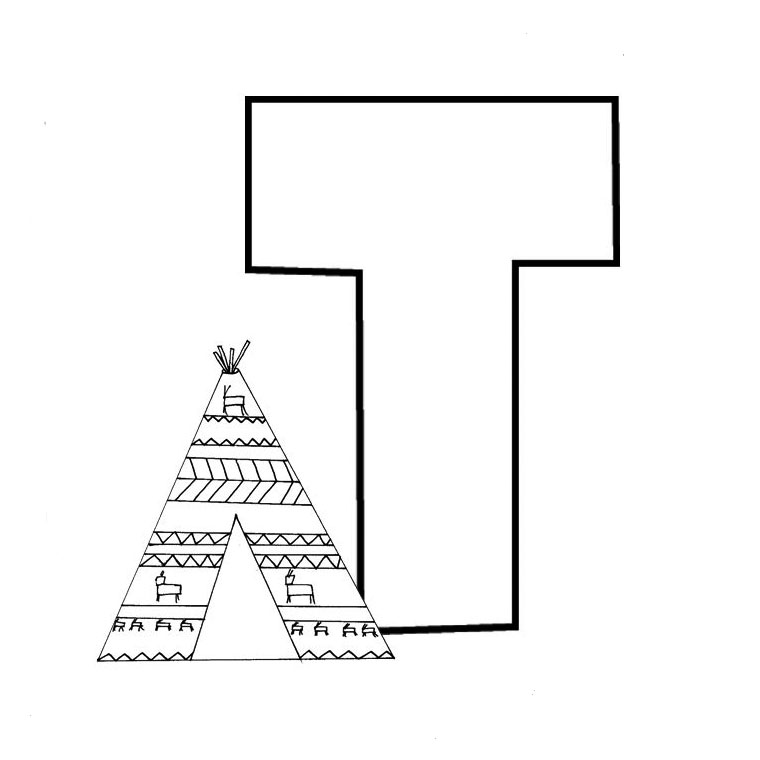 Coloriage Lettre T - Alphabet à imprimer