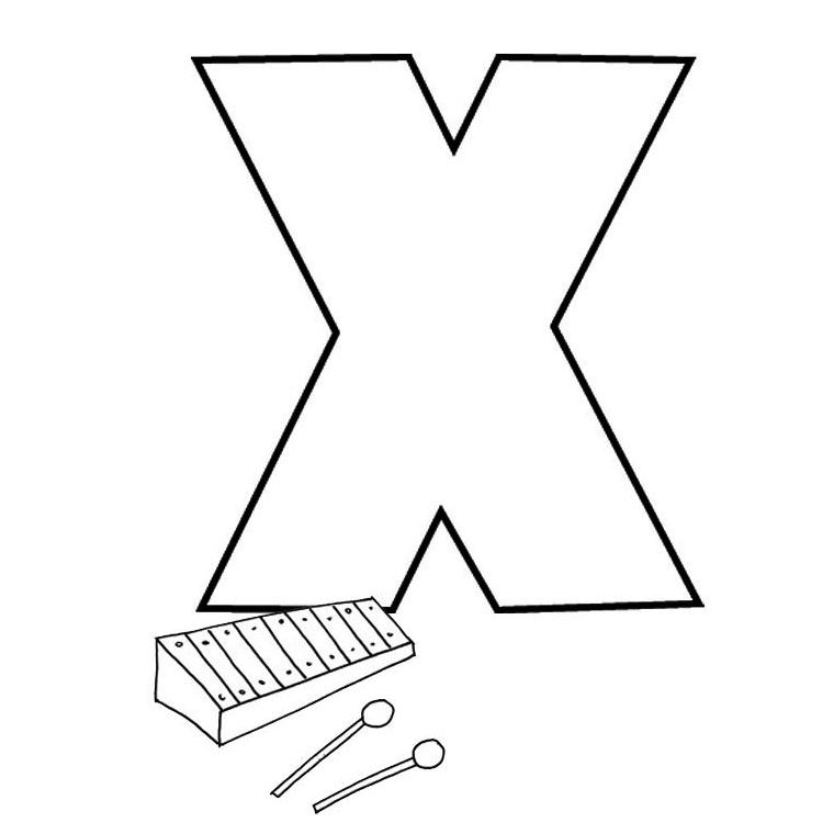 Coloriage Lettre X - Alphabet à imprimer