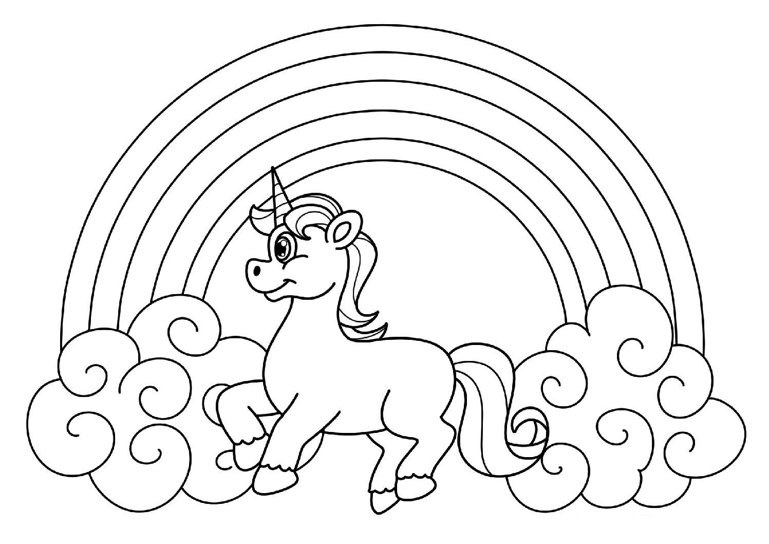 Coloriage Licorne Arc En Ciel - Licorne à imprimer