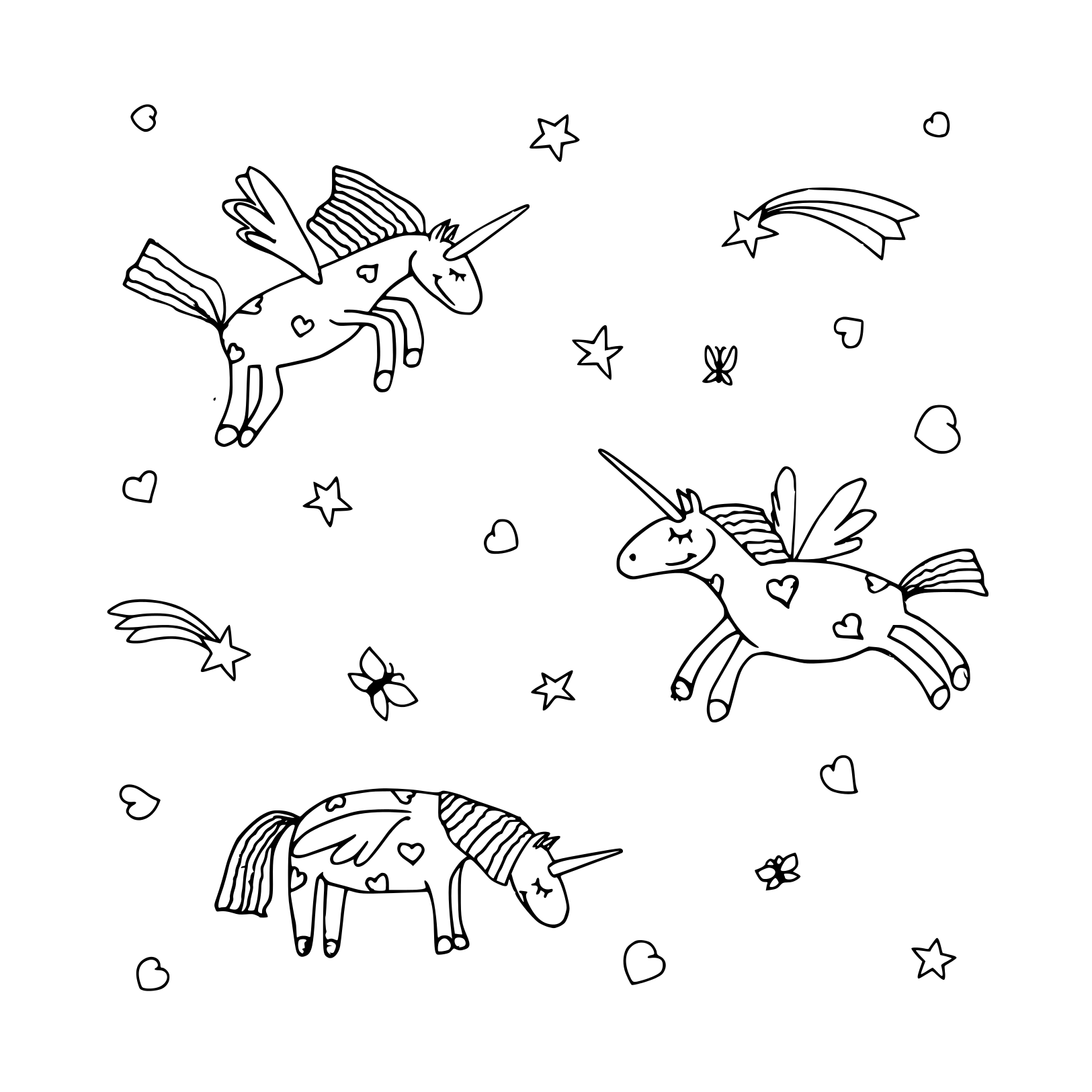 Coloriage Licorne Motifs Fantaisie - Licorne à imprimer