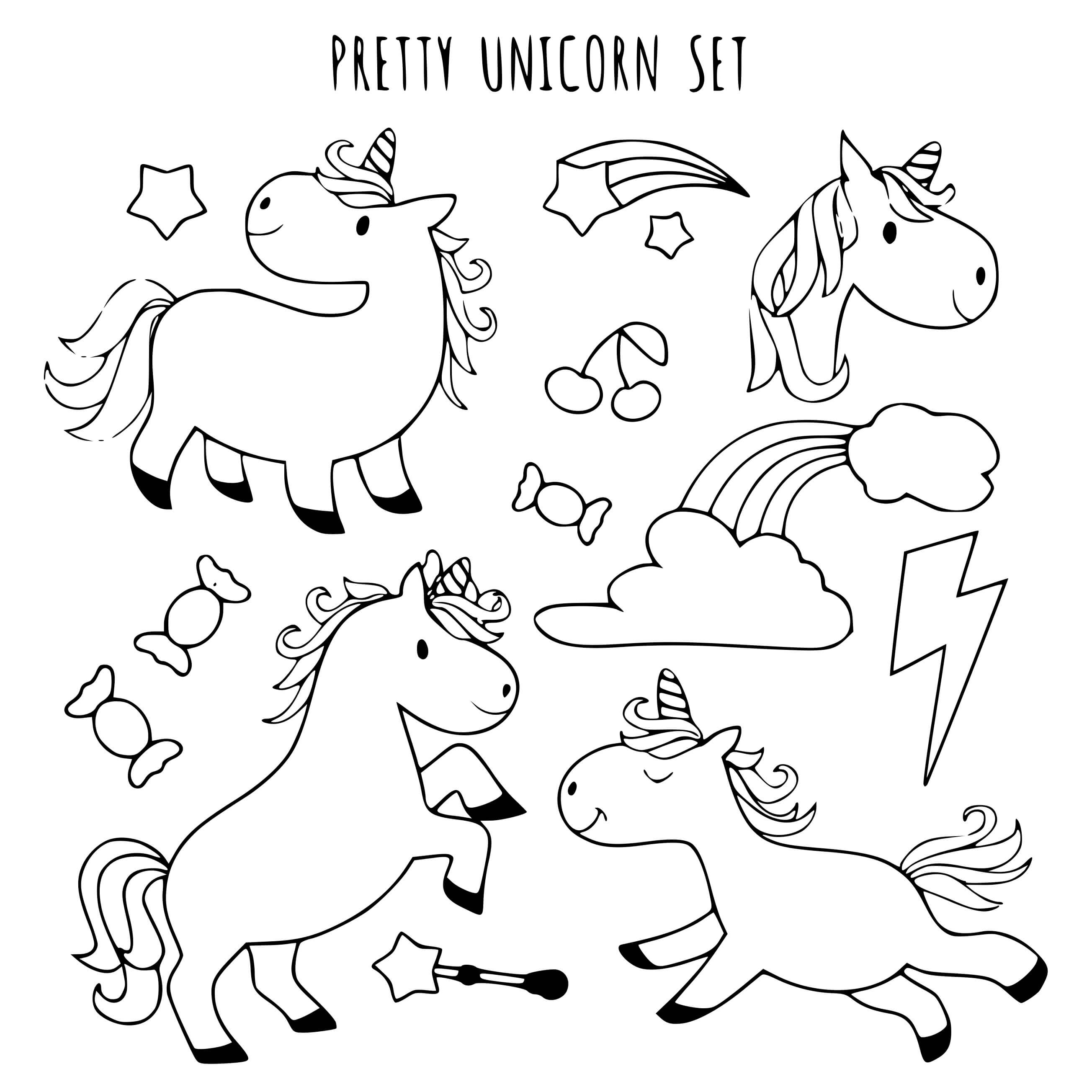 Coloriage Licorne Collection - Licorne à imprimer