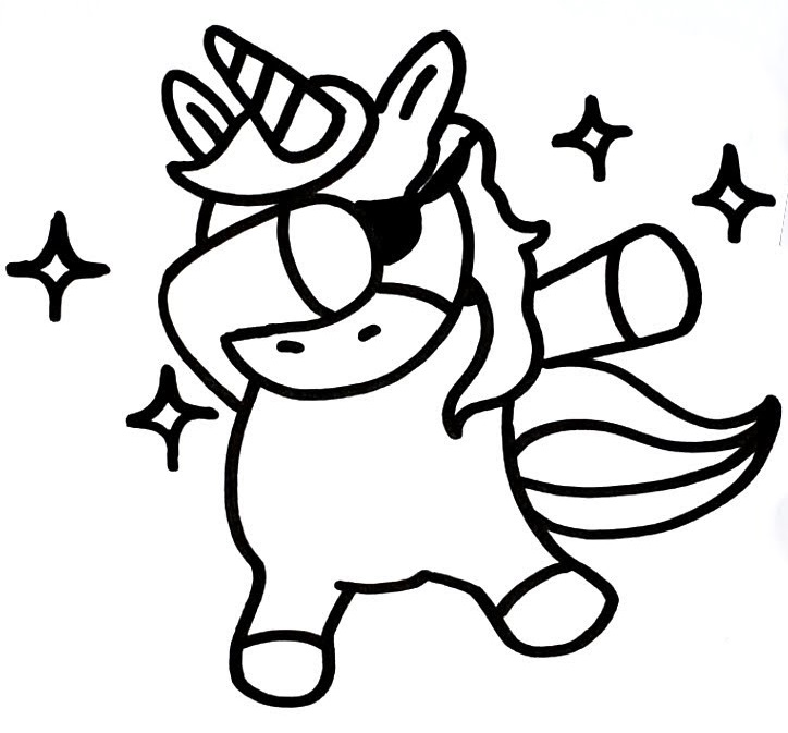 Coloriage Licorne Emoji Fait Un Dab - Licorne à imprimer