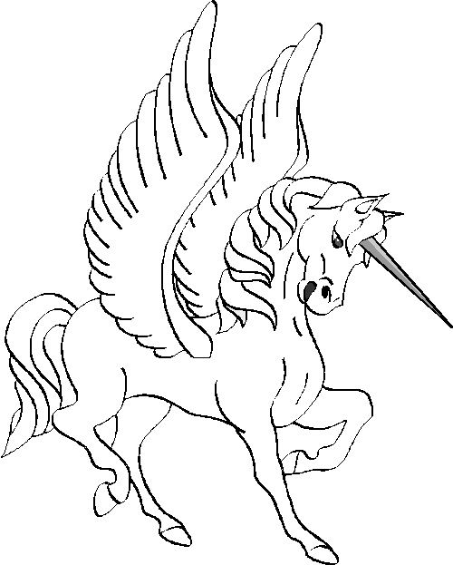 Coloriage Licorne Facile 1 - Licorne à imprimer