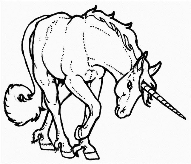 Coloriage Licorne Facile 10 - Licorne à imprimer