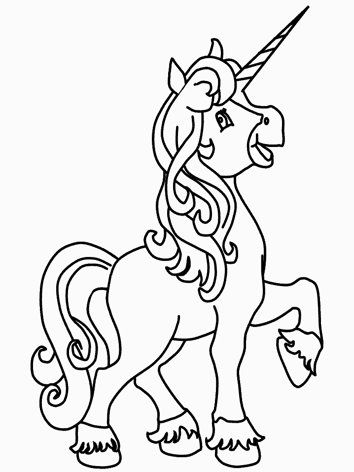 Coloriage Licorne Mignonne aux Grands Yeux Expressifs - Licorne à imprimer