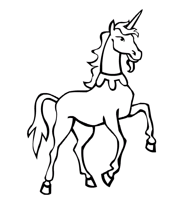 Coloriage Licorne Féerique Souriante aux Cornes Scintillantes - Licorne à imprimer
