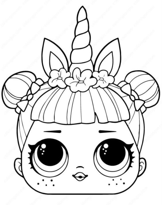 Coloriage Licorne Lol Surprise Unicorn - Poupée LOL Surprise Hair Goals à imprimer