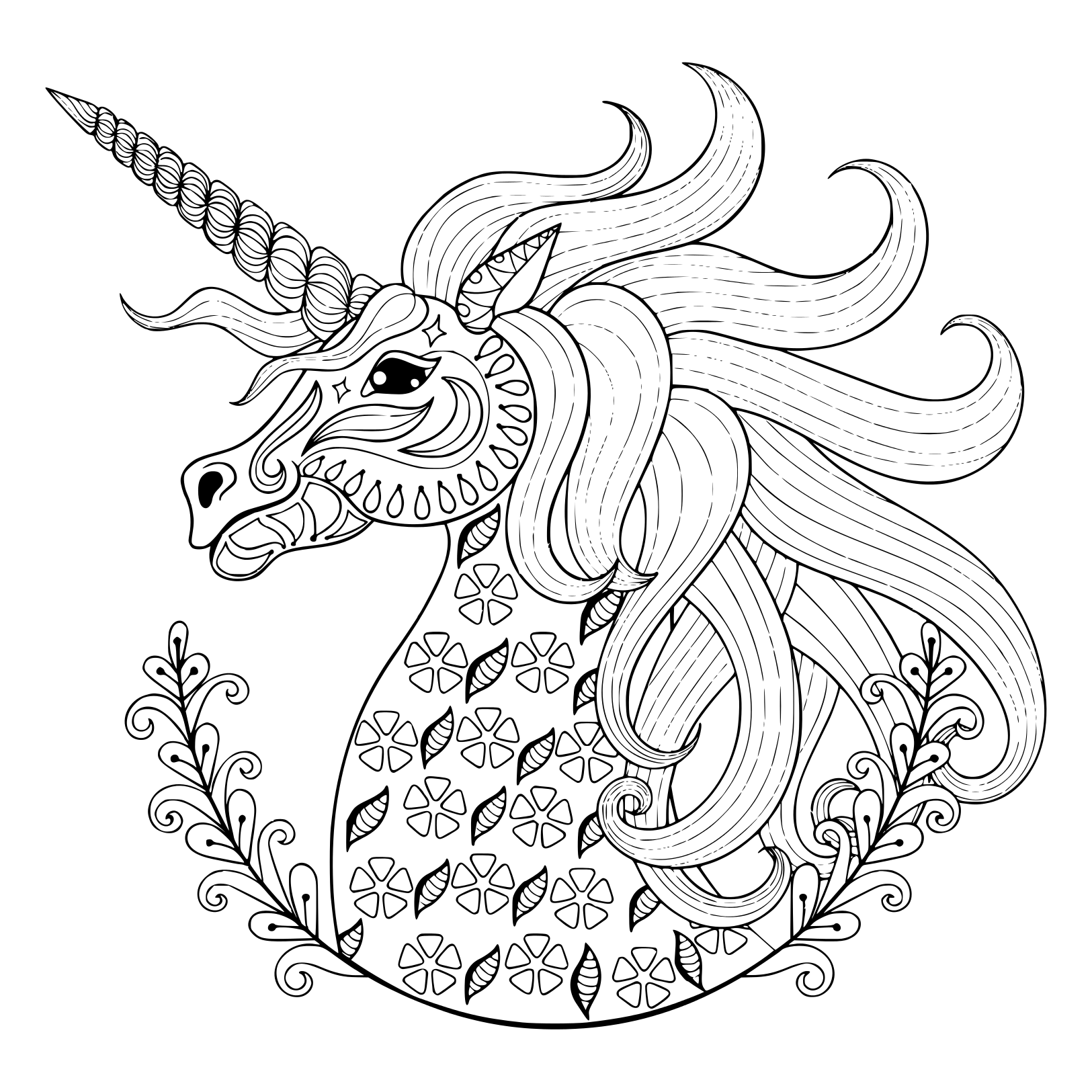 Coloriage Licorne Magique Adulte - Licorne à imprimer