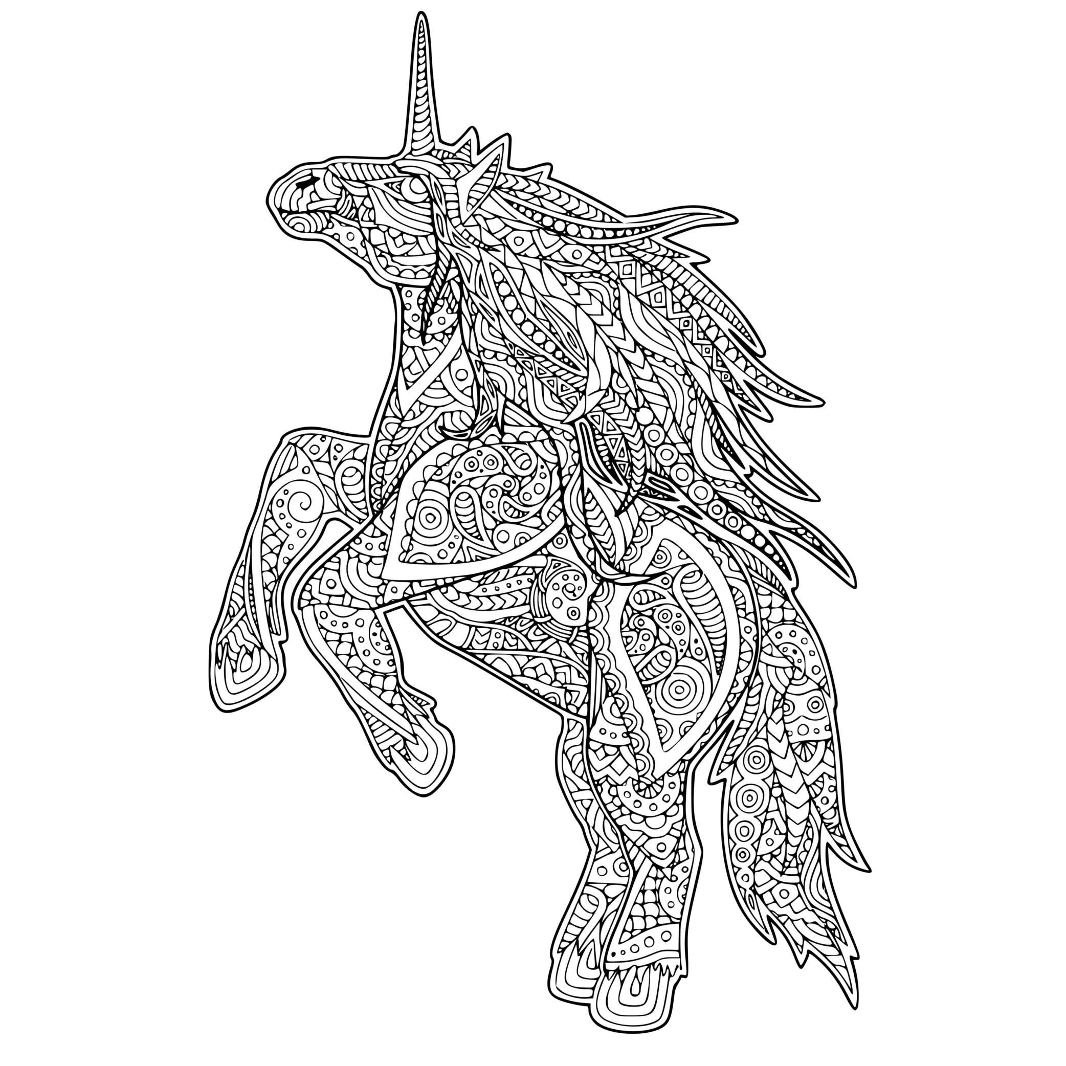 Coloriage Licorne Mandala 2 Pour Adulte - Licorne à imprimer