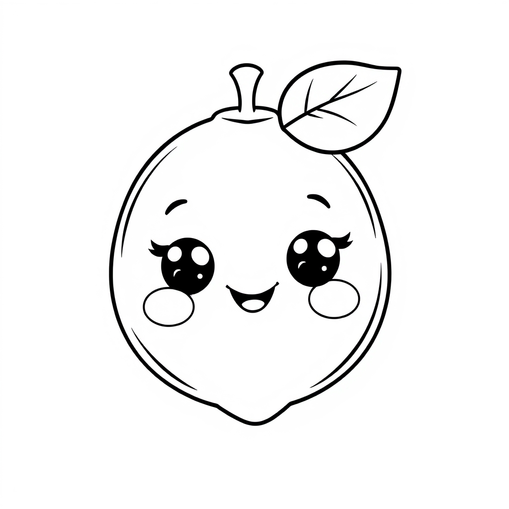 Coloriage Lime Fruit Kawaii - Kawaii fruits à imprimer