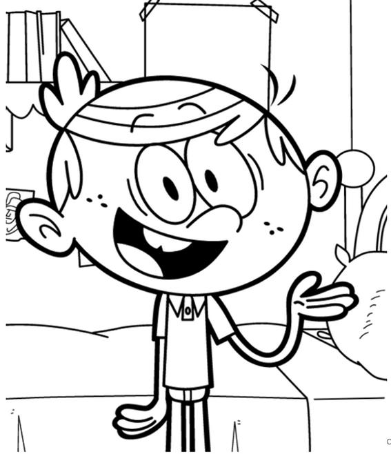 Coloriage Lincoln et sa sœur en discussion - Bienvenue chez les loud à imprimer