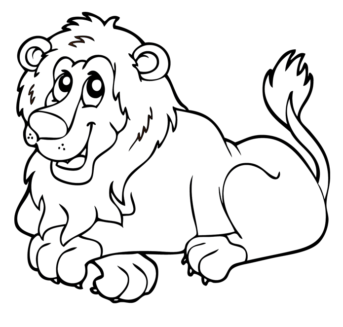 Coloriage Lion Animaux Sauvages De La Jungle - Animaux à imprimer