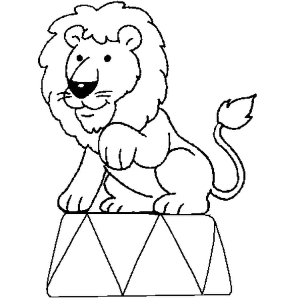Coloriage Lion Au Circle - Garçon à imprimer
