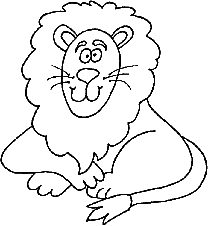 Coloriage Lion cartoon pour enfants - Garçon à imprimer