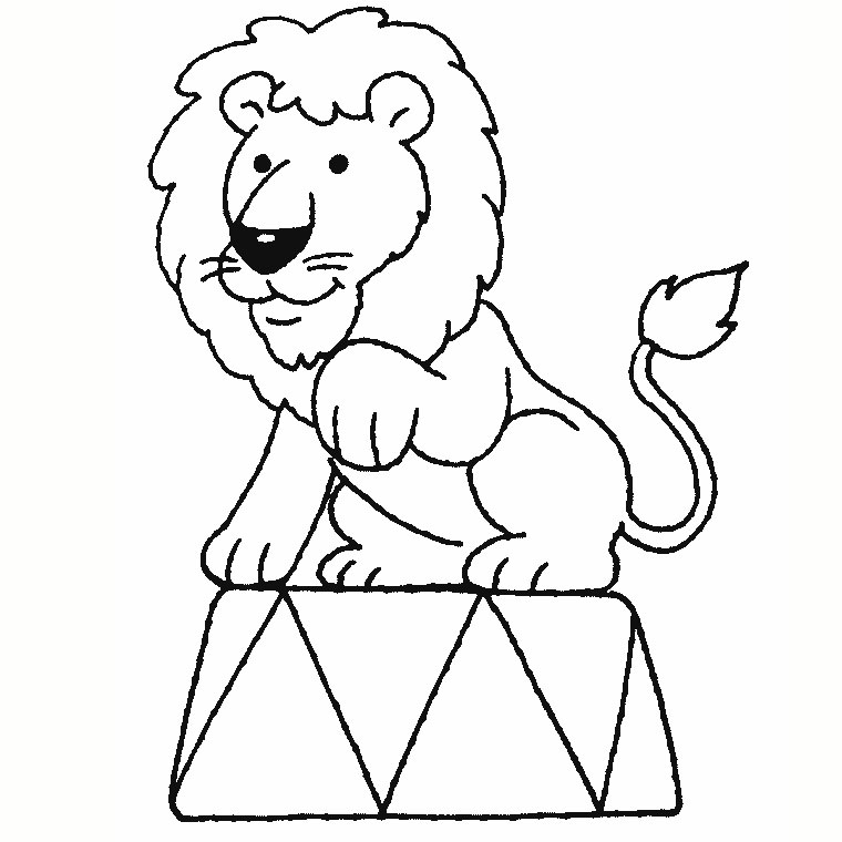 Coloriage Lion Cirque - Animaux à imprimer