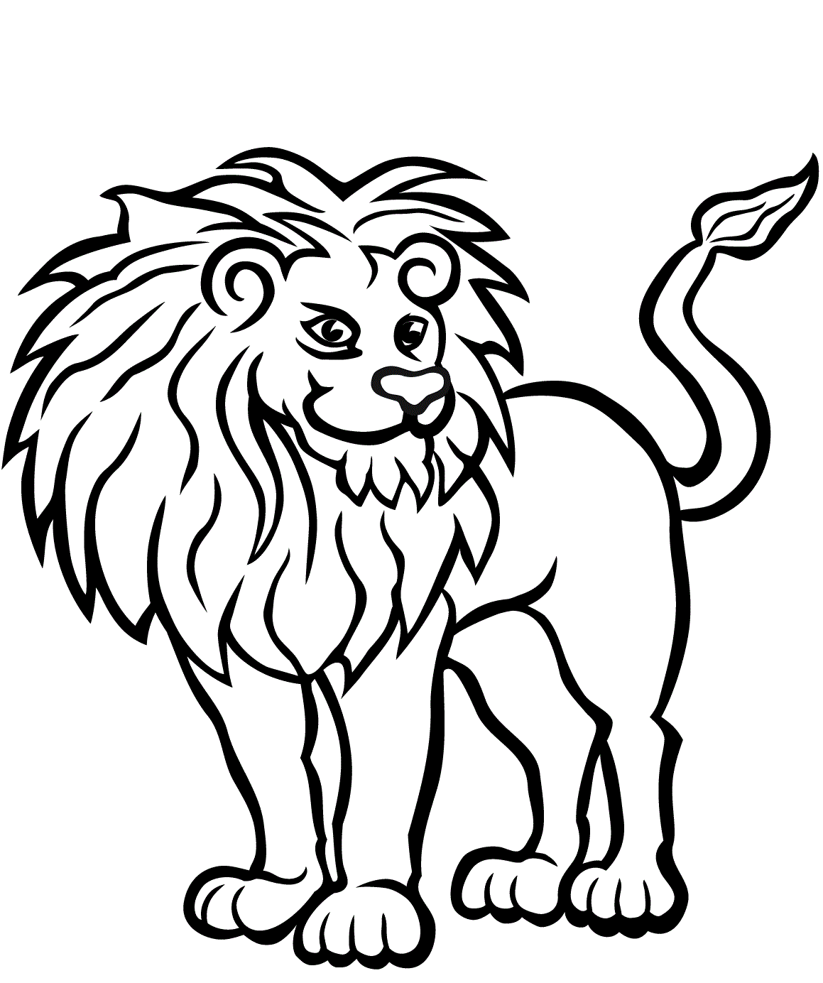 Coloriage Lion En Pleine Forme - Lion à imprimer
