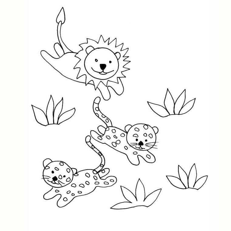 Coloriage Lion Et Tigre - Animaux à imprimer