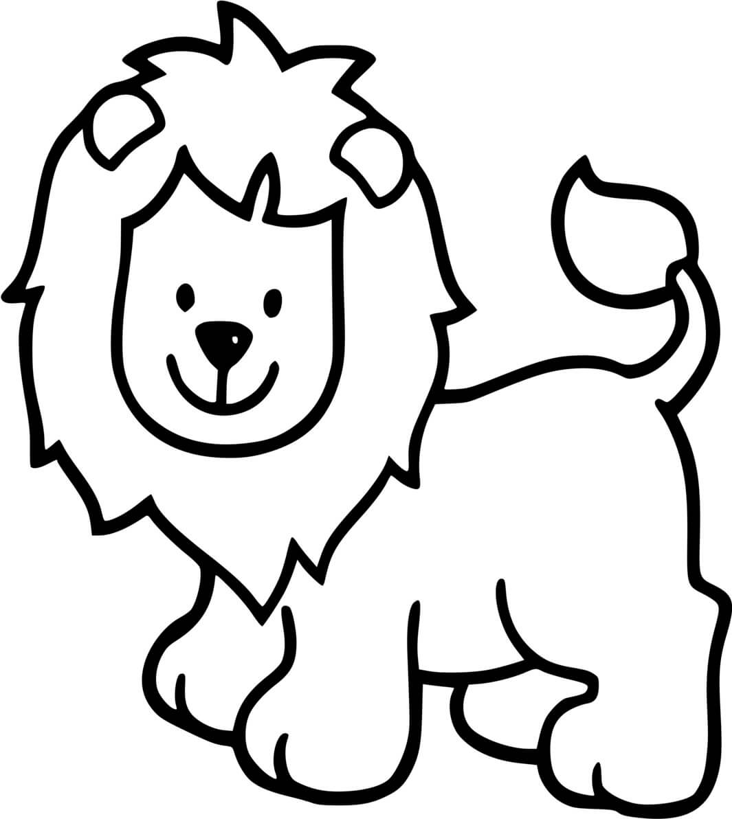 Coloriage Lion Facile Maternelle 2 Ans - Facile à imprimer