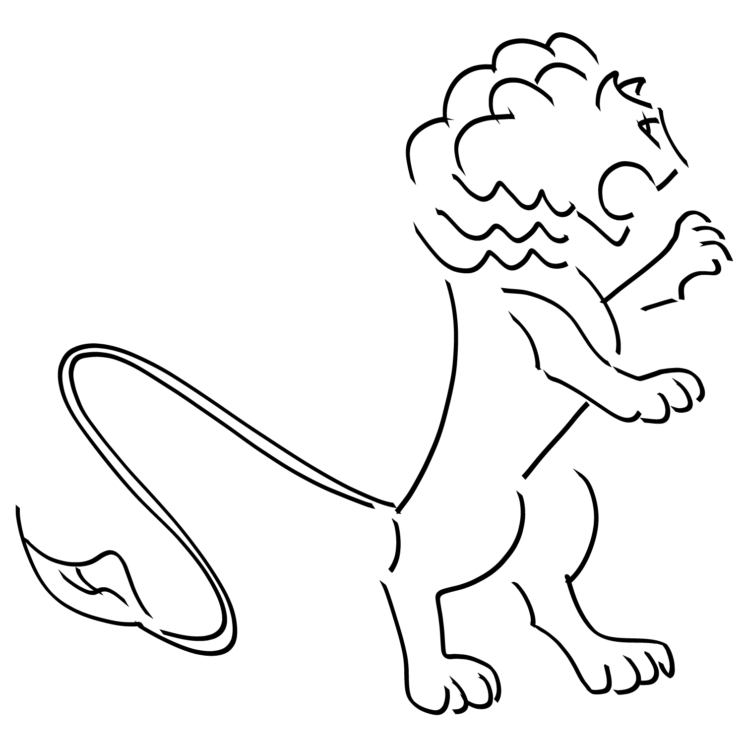 Coloriage Lion Frustre Logo - Lion à imprimer