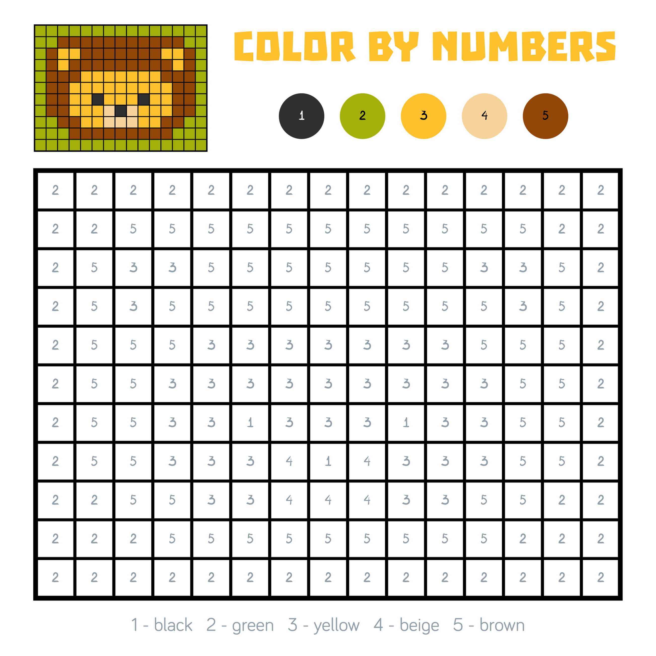 Coloriage Lion Pixel Magique Cp - Magique à imprimer