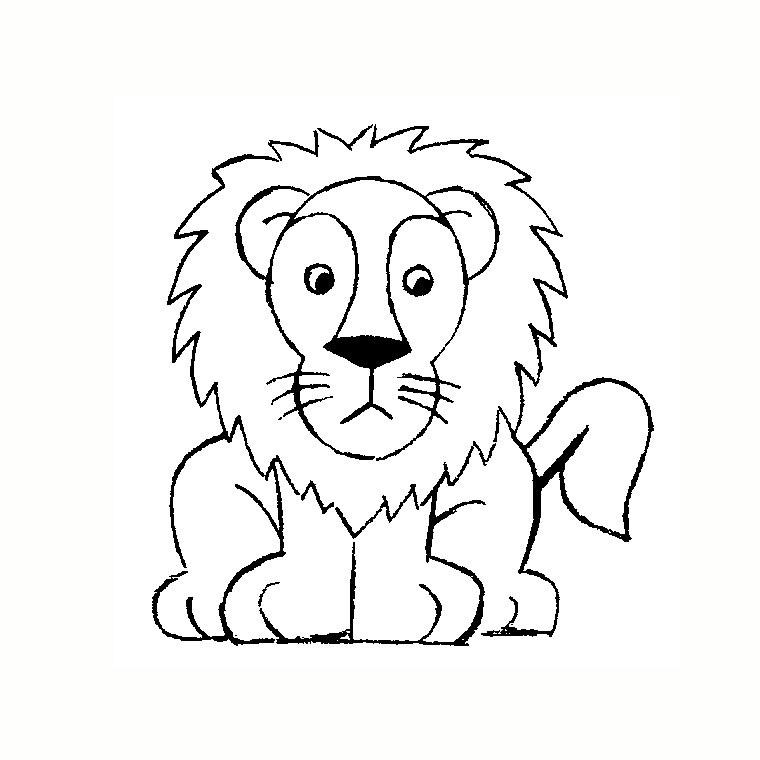 Coloriage Lion Rigolo - Animaux à imprimer