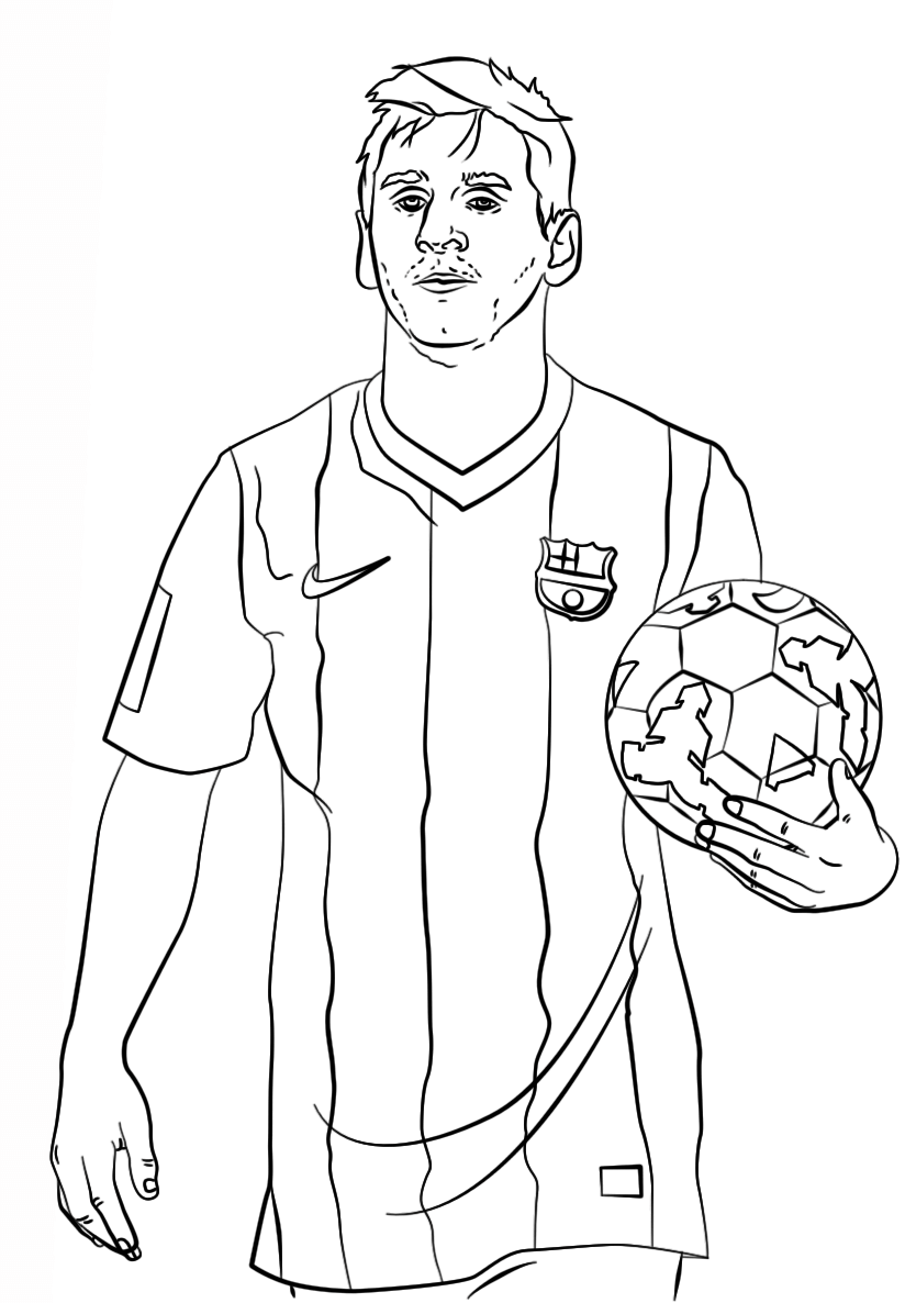 Coloriage Lionel Messi Barcelone Balon Dor - Foot à imprimer