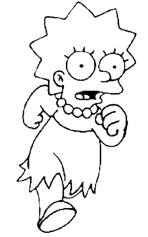 Coloriage Lisa Court - Simpson à imprimer