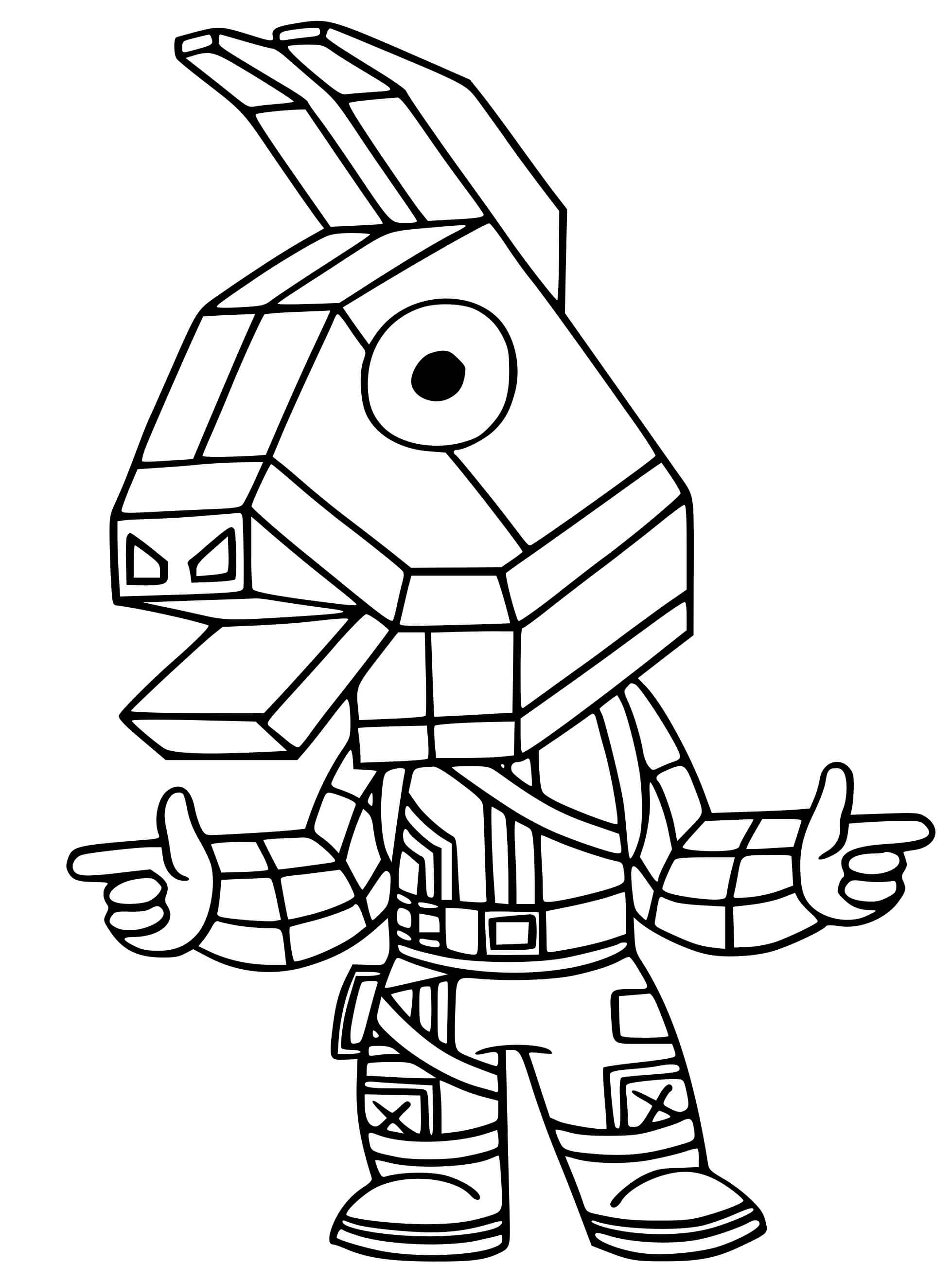 Coloriage Llion Fortnite Neon Llama Variant - Fortnite à imprimer