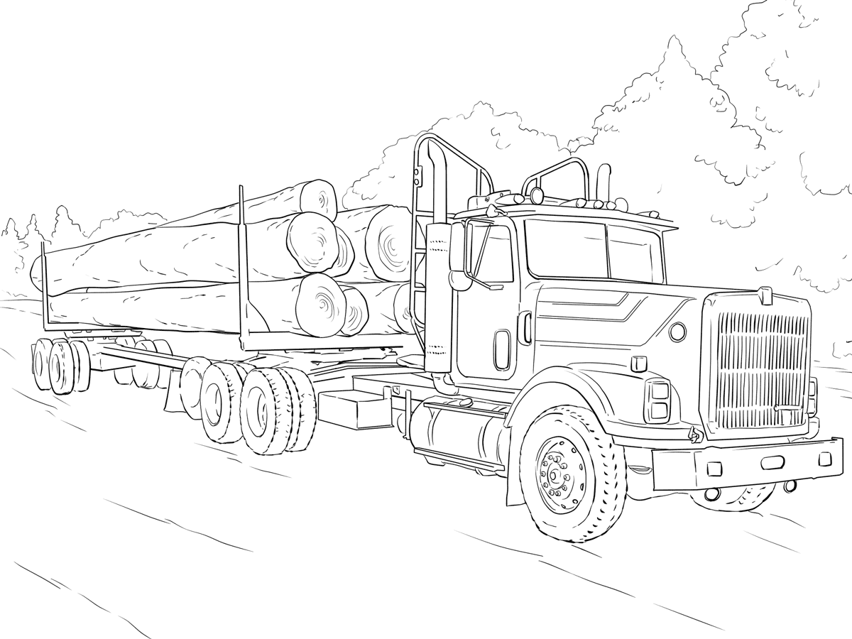 Coloriage Log Camion - Camion à imprimer