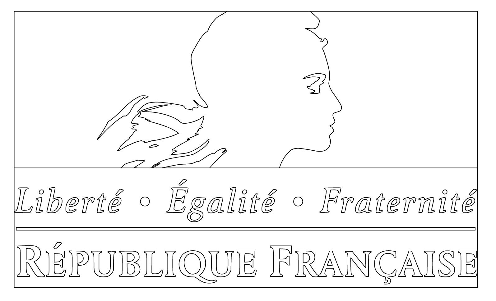 Coloriage Logo Du Gouvernement Francais - France à imprimer