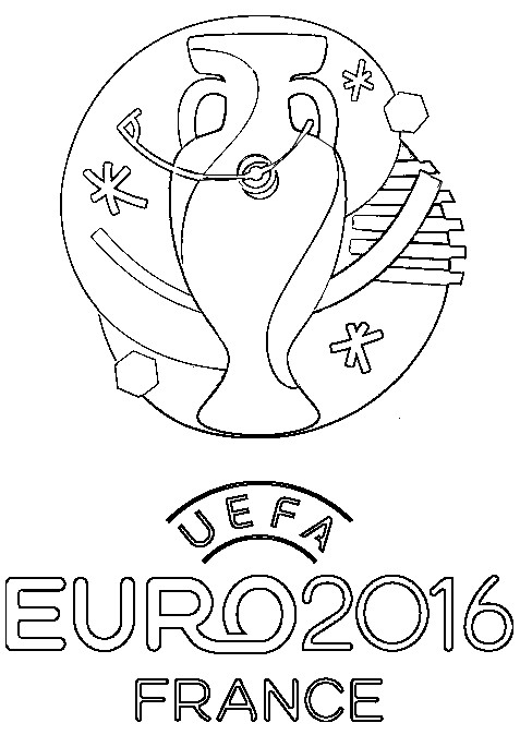 Coloriage Logo Euro 2016 France Football Foot - Foot à imprimer