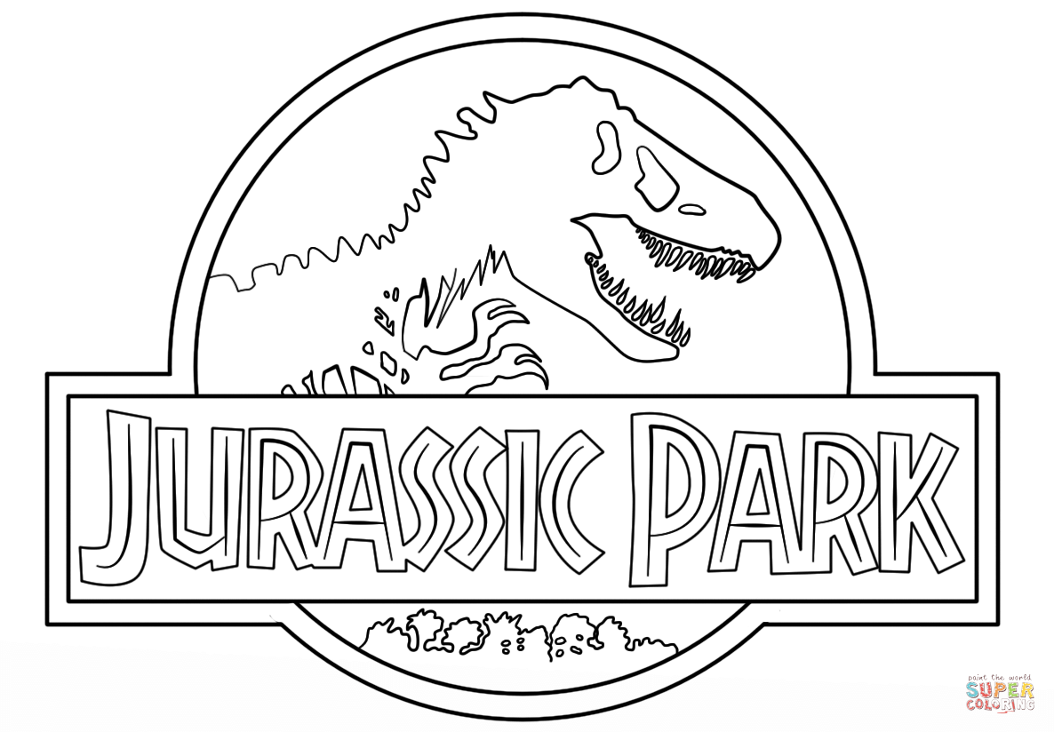 Coloriage Logo Jurassic Park Clean - Jurassic world park à imprimer