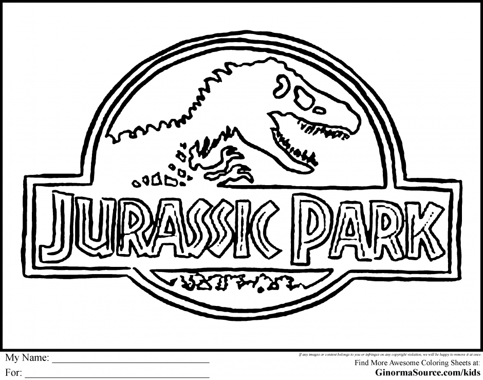 Coloriage Logo Jurassic Park - Jurassic world park à imprimer