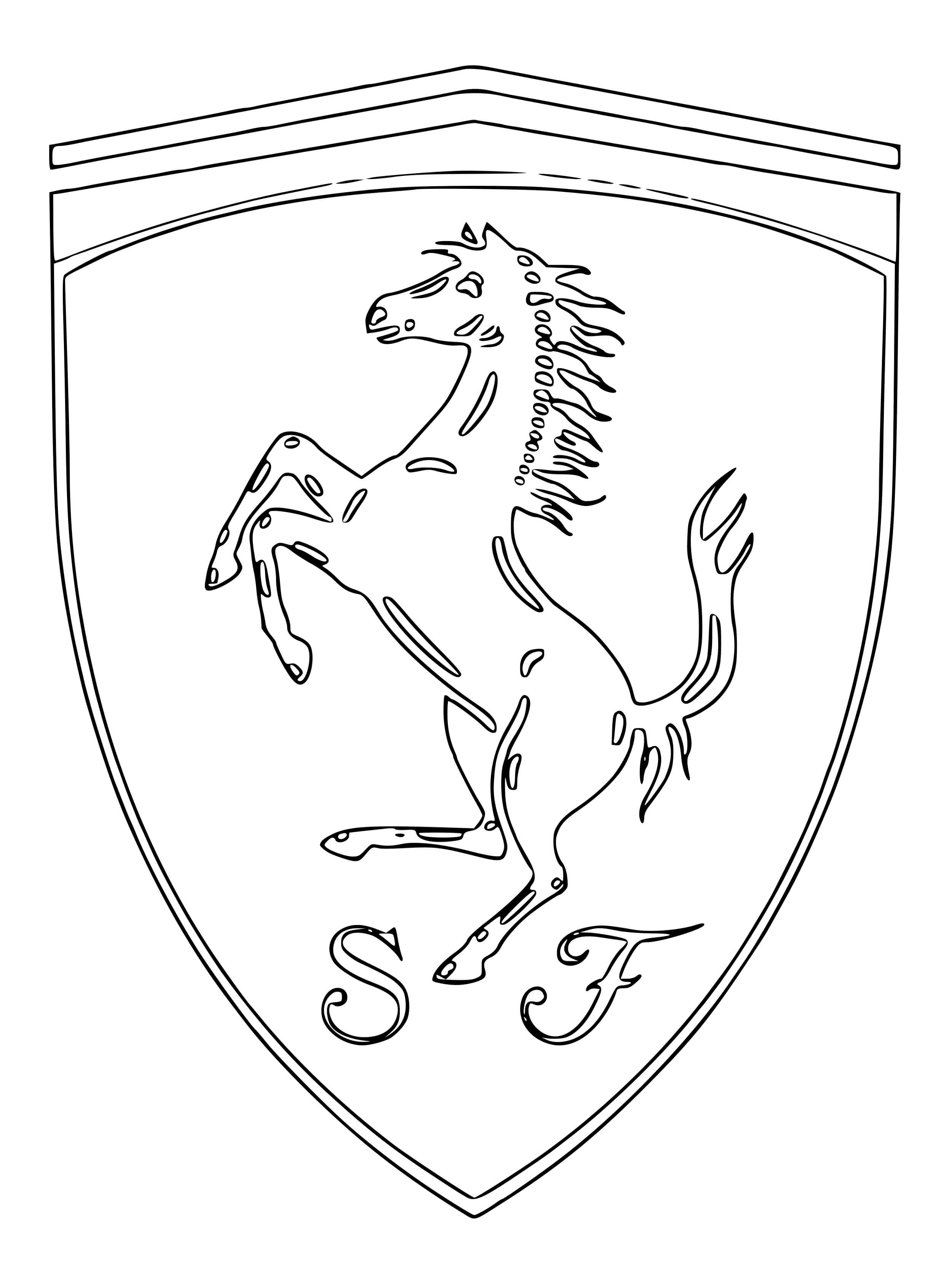 Coloriage Logo Voiture Ferrari Cheval - Ferrari à imprimer