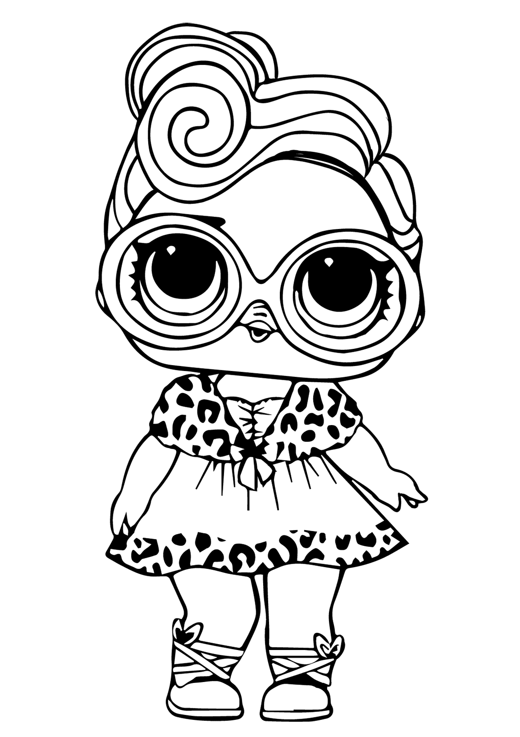 Coloriage Lol Doll Dollface - Poupée LOL Surprise Hair Goals à imprimer