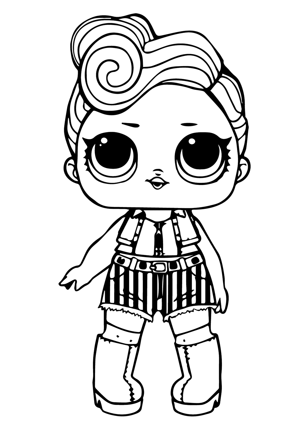 Coloriage Lol Doll Funky Qt - Poupée LOL Surprise Hair Goals à imprimer