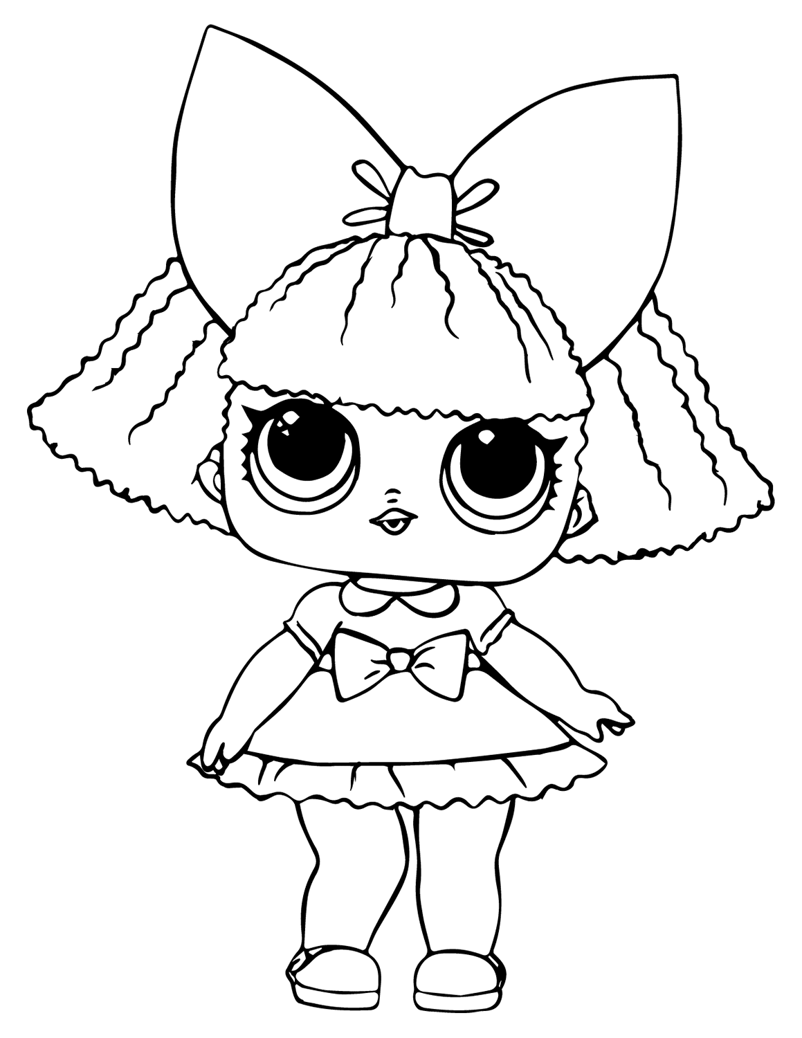 Coloriage Lol Doll Glitter Queen - Poupée LOL Surprise Hair Goals à imprimer