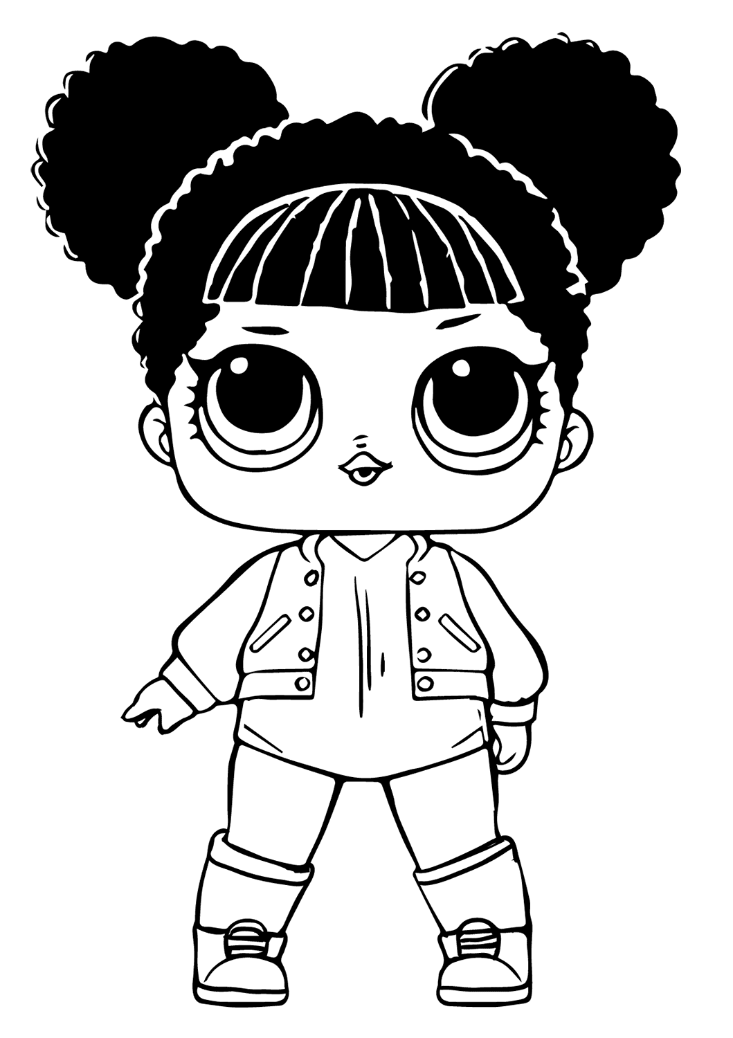 Coloriage Poupée LOL Surprise Hoops MVP en Tenue Sportive - Poupée LOL Surprise Hair Goals à imprimer