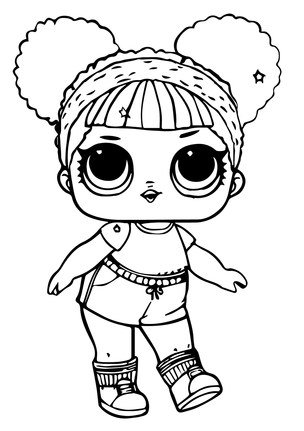 Coloriage Lol Doll Hoops Mvp Glitter - Poupée LOL Surprise Hair Goals à imprimer