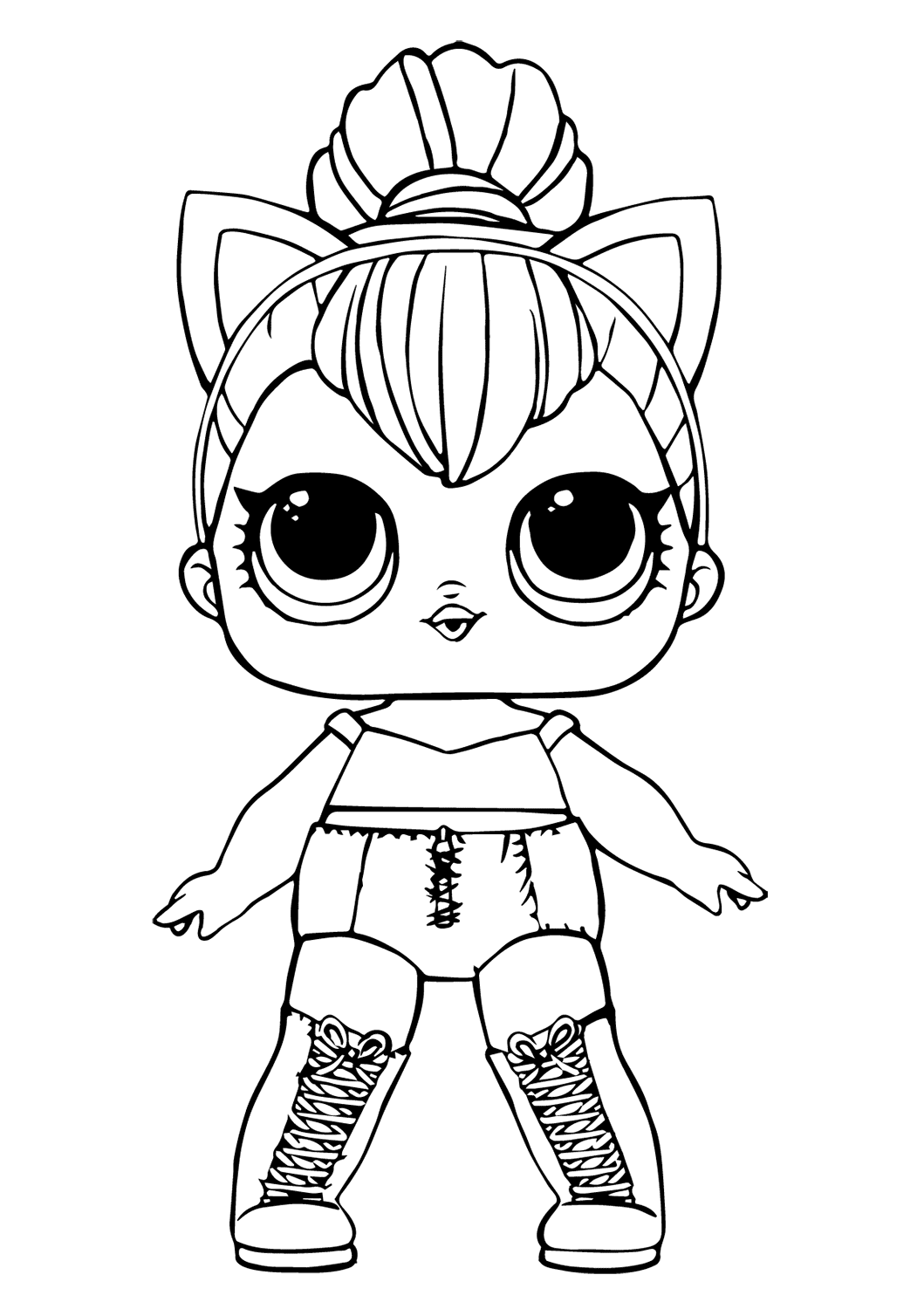 Coloriage Lol Doll Kitty Queen - Poupée LOL Surprise Hair Goals à imprimer