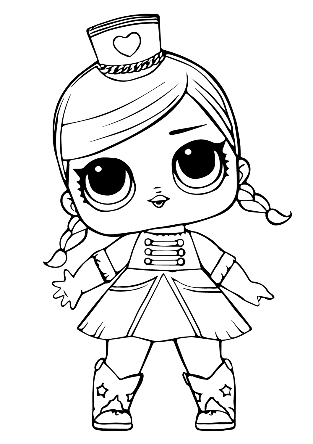Coloriage Lol Doll Majorette - Poupée LOL Surprise Hair Goals à imprimer