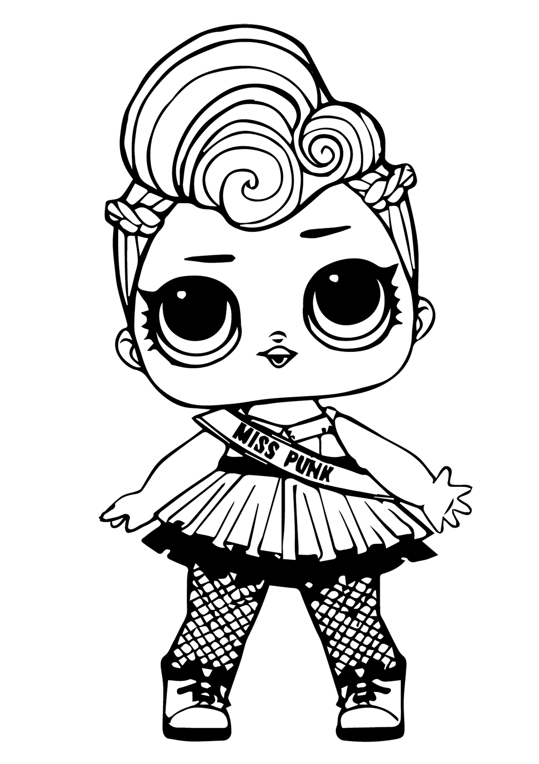 Coloriage Lol Doll Miss Punk - Poupée LOL Surprise Hair Goals à imprimer