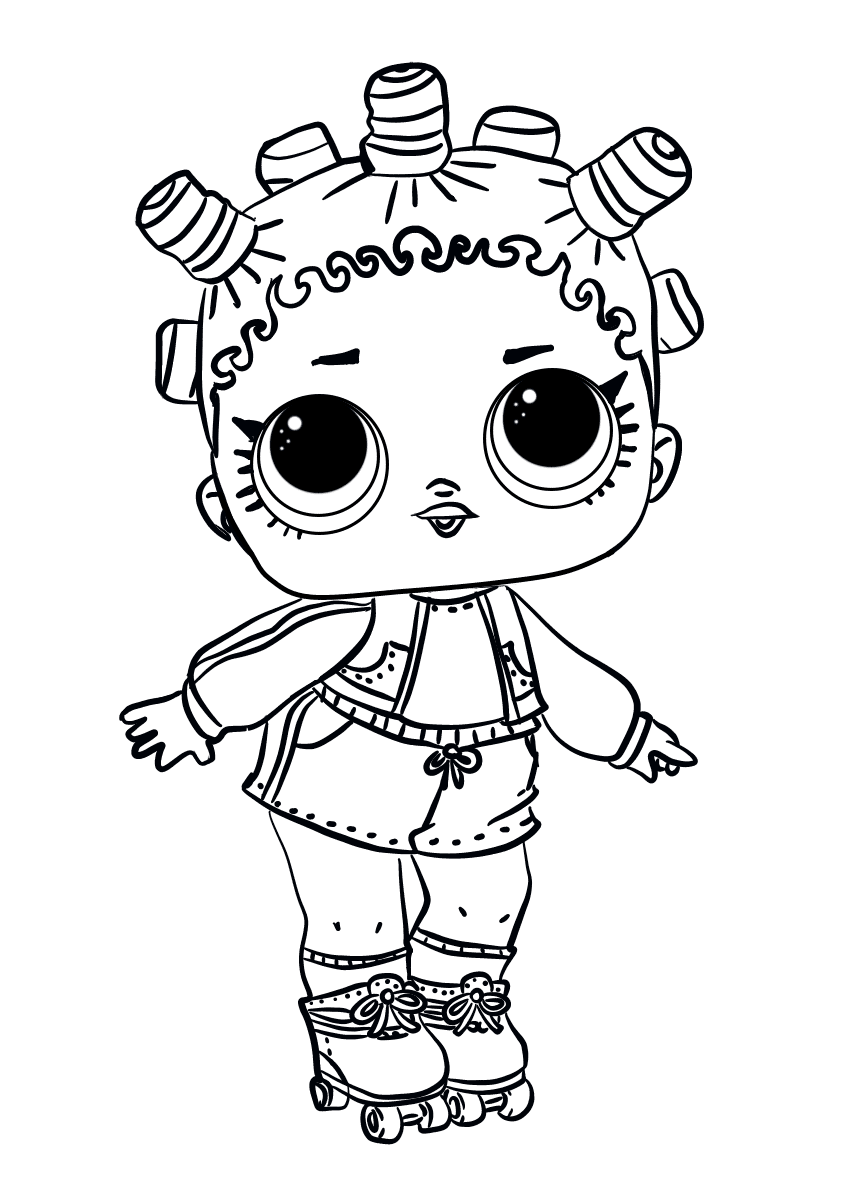 Coloriage Lol Surprise Doll Roller Sk8er - Poupée LOL Surprise Hair Goals à imprimer