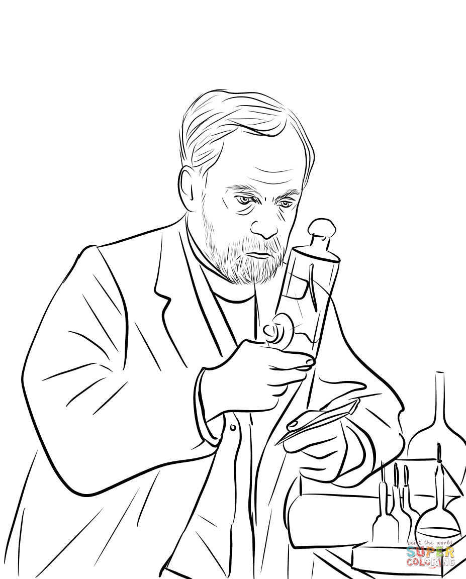 Coloriage Louis Pasteur - France à imprimer