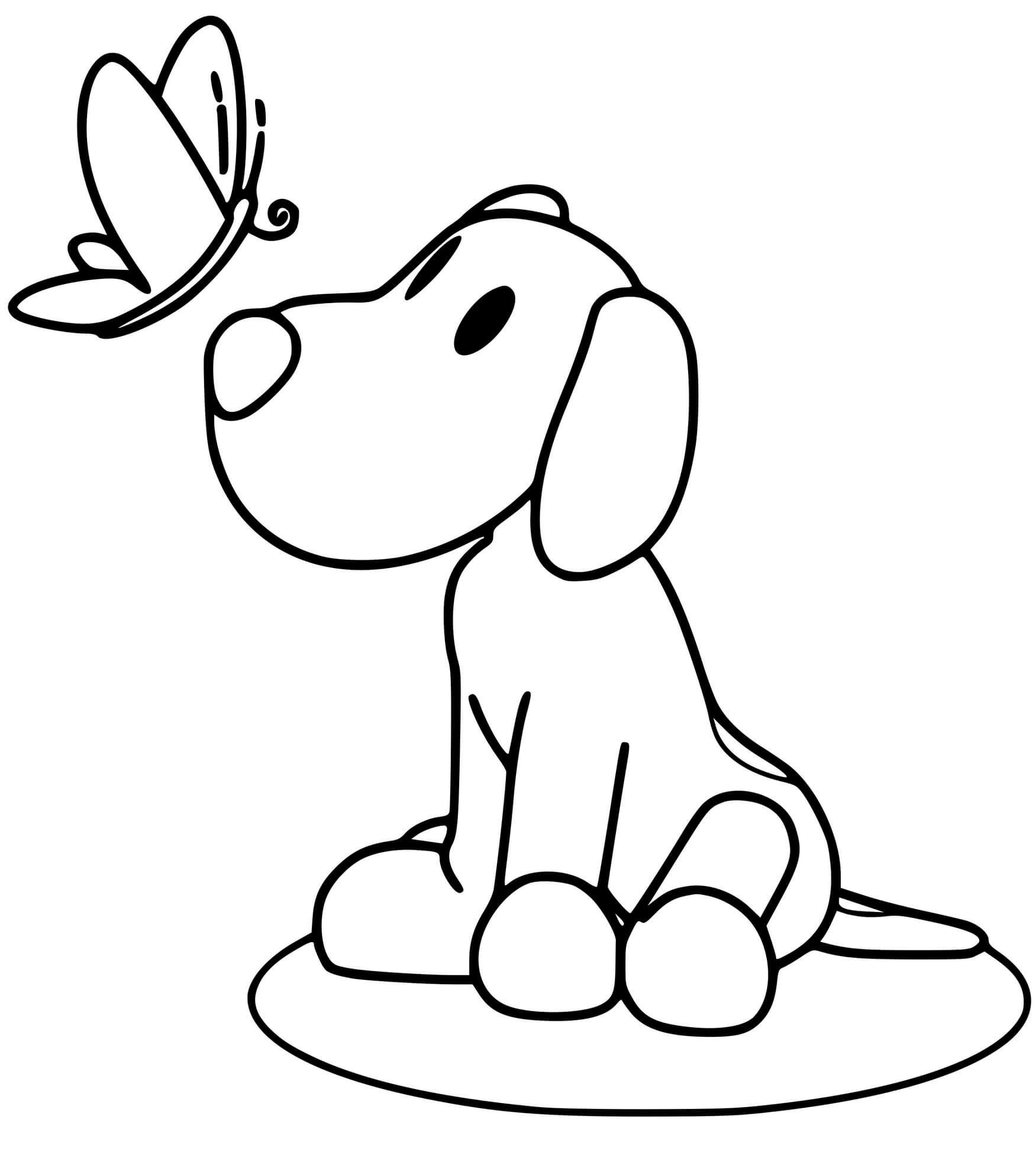 Coloriage Loula Et Le Papillon - Pocoyo à imprimer