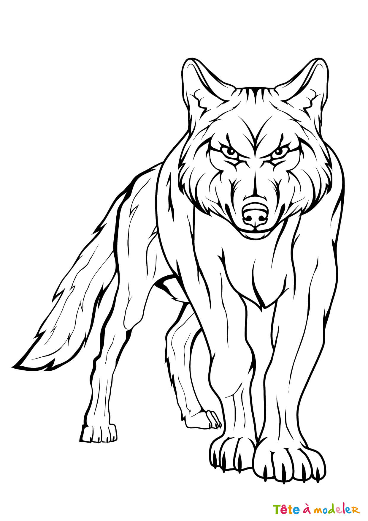 Coloriage Loup Apercoit Une Proie - Loup à imprimer