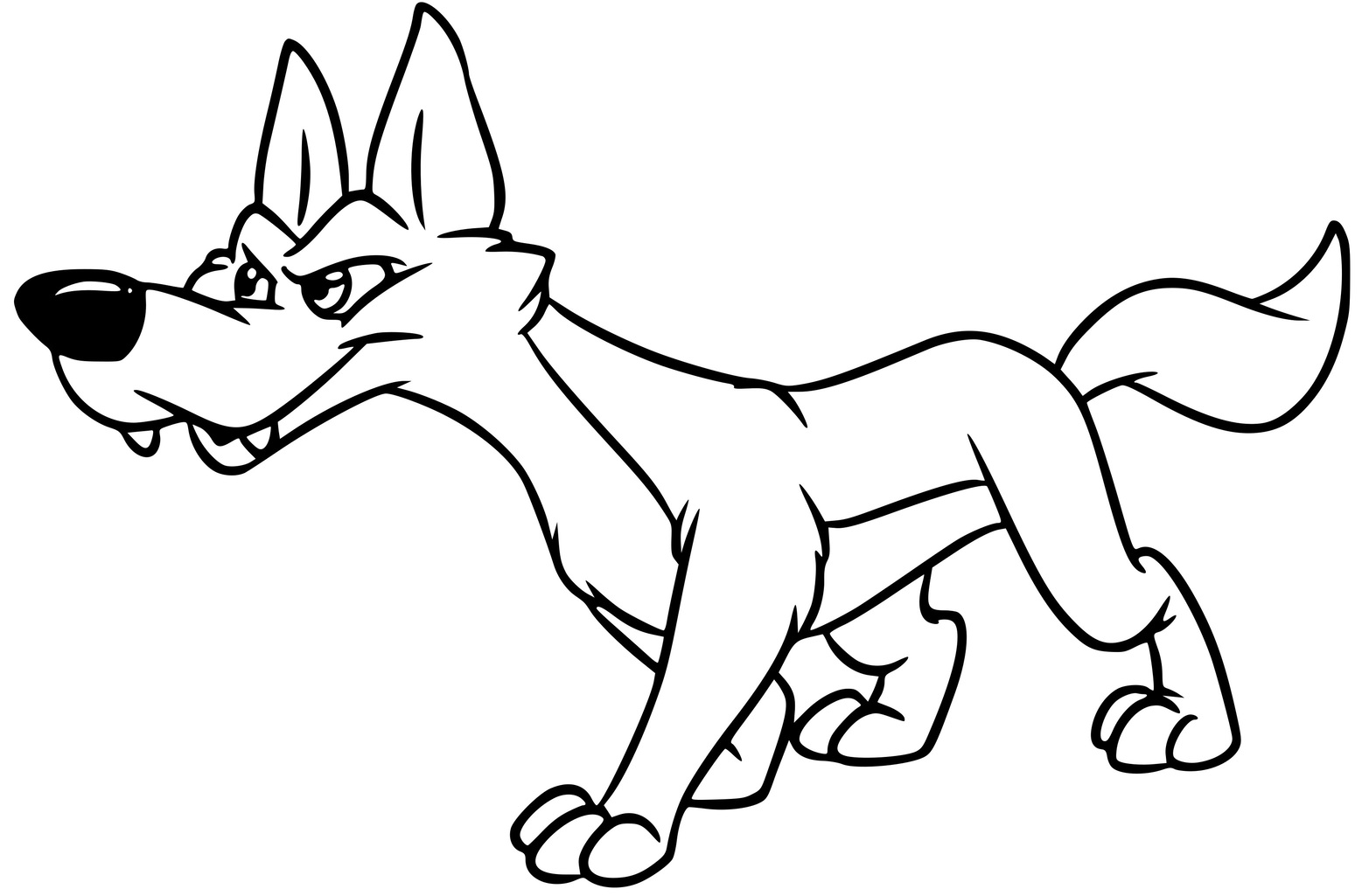 Coloriage Loup Dessin Anime Maternelle - Loup à imprimer
